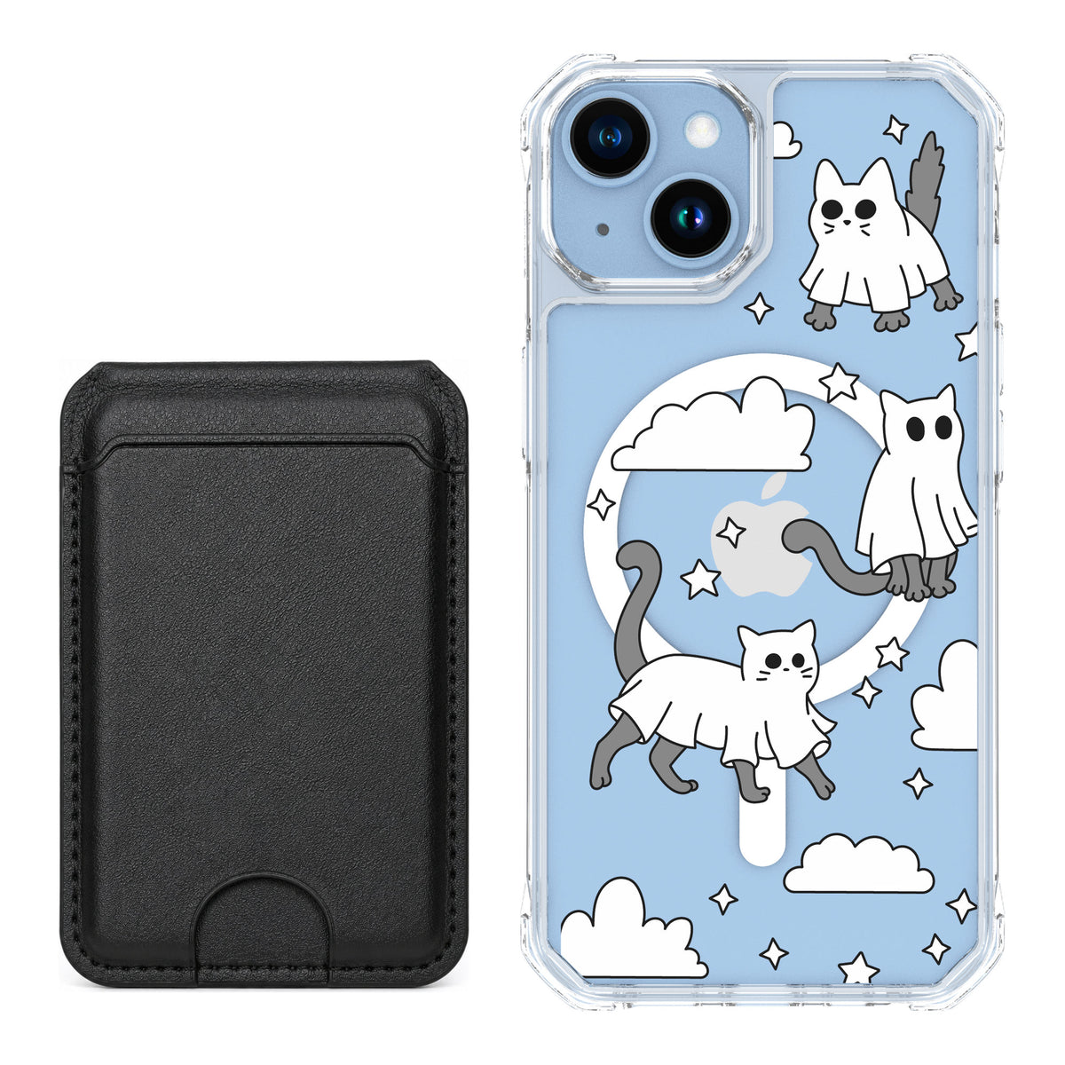 Scooch MagCase Scaredy Cats for iPhone 14 — Black MagWallet Bundle