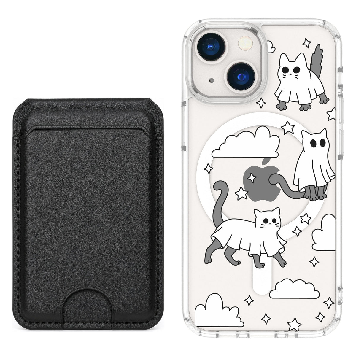 Scooch MagCase Scaredy Cats for iPhone 13 mini — Black MagWallet Bundle