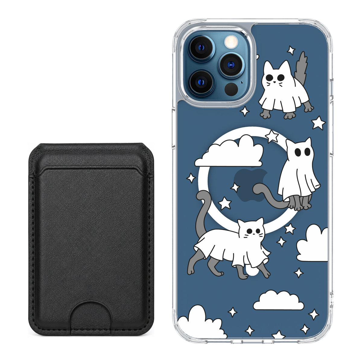 Scooch MagCase Scaredy Cats for iPhone 12 Pro — Black MagWallet Bundle