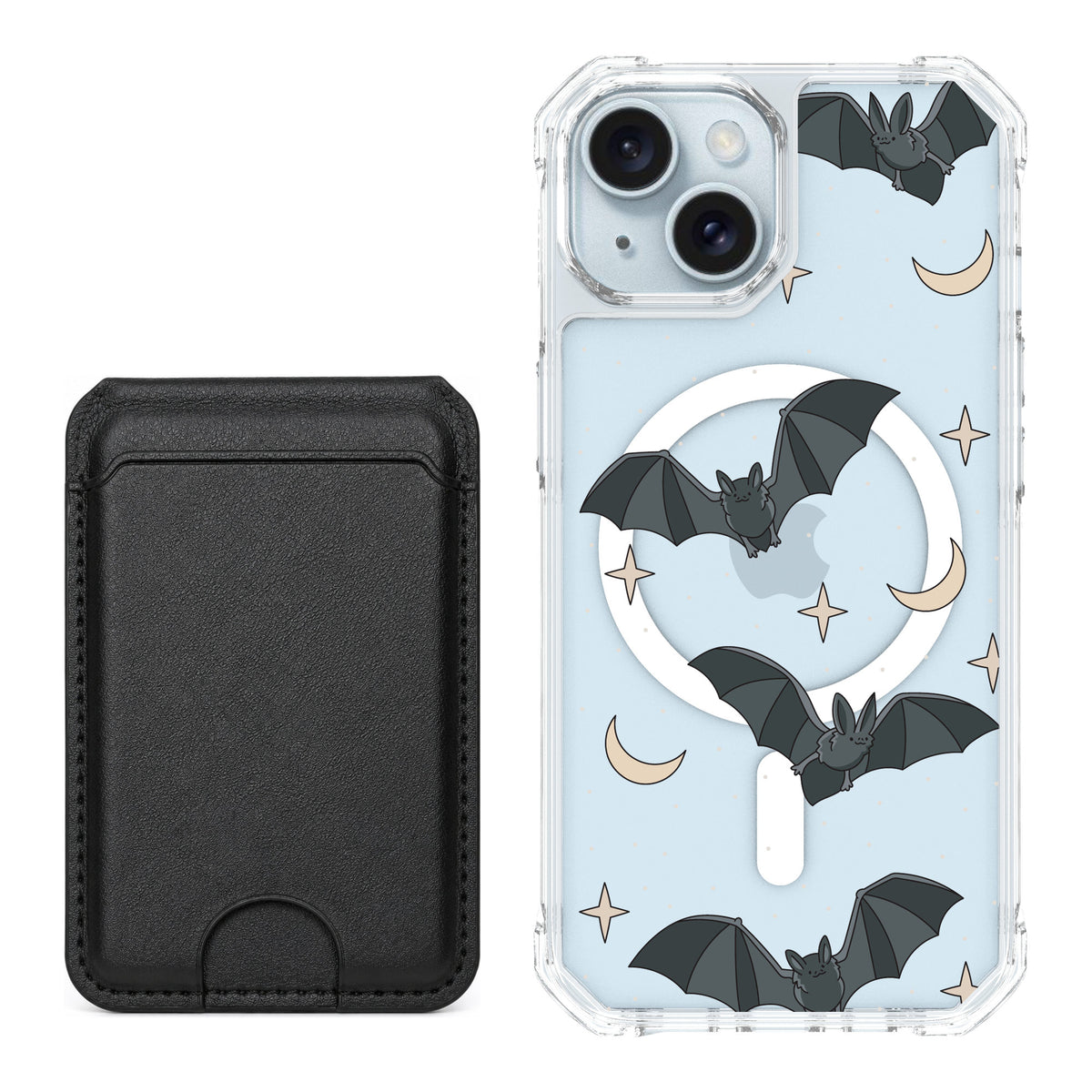 Scooch MagCase Batty Skies for iPhone 15 — Black MagWallet Bundle