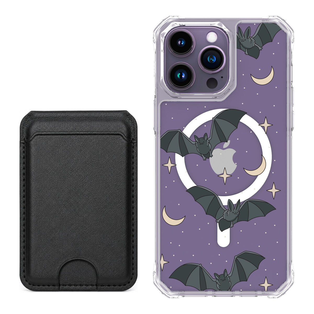 Scooch MagCase Batty Skies for iPhone 14 Pro Max — Black MagWallet Bundle