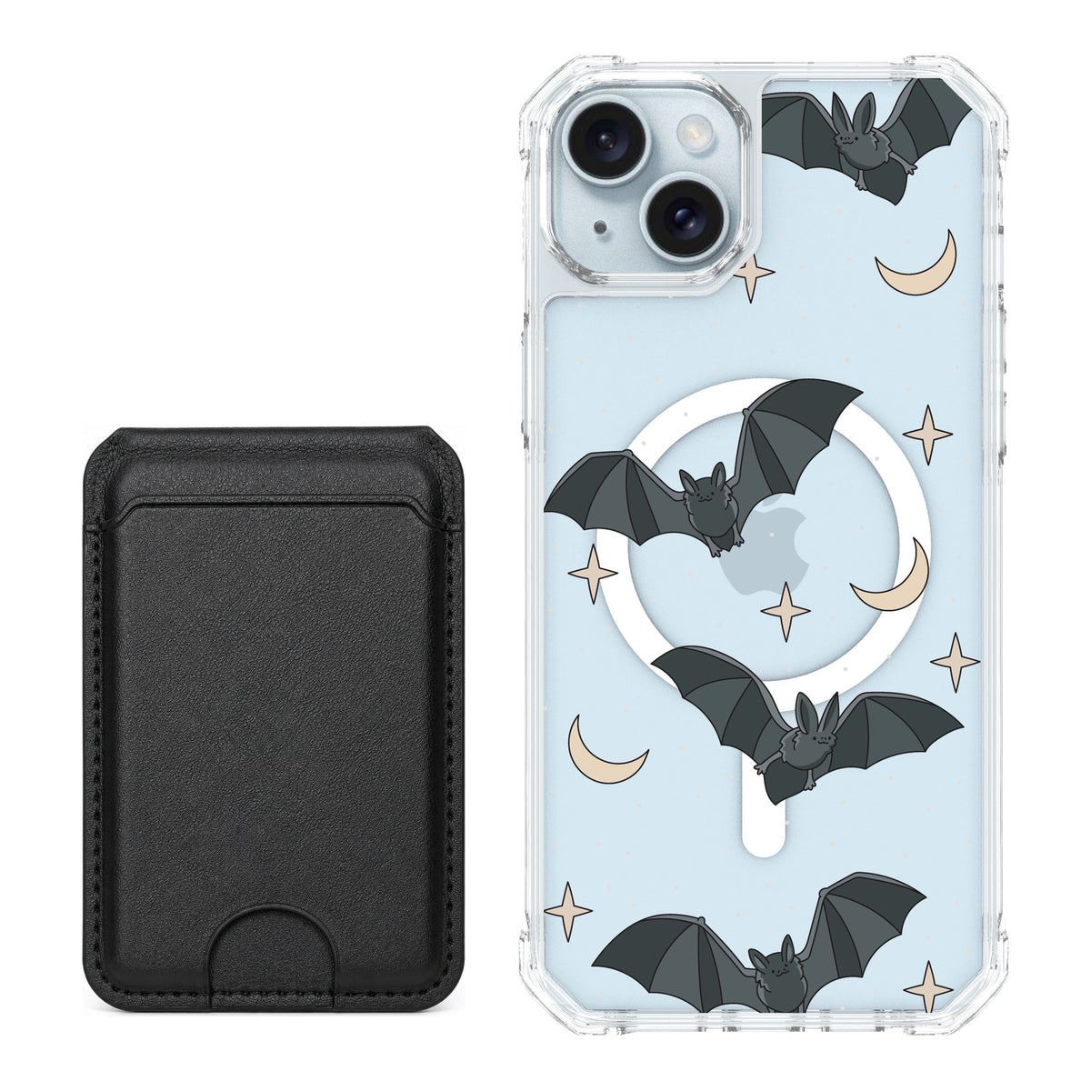 Scooch MagCase Batty Skies for iPhone 14 Plus — Black MagWallet Bundle