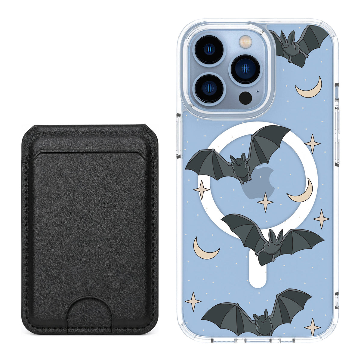 Scooch MagCase Batty Skies for iPhone 13 Pro — Black MagWallet Bundle
