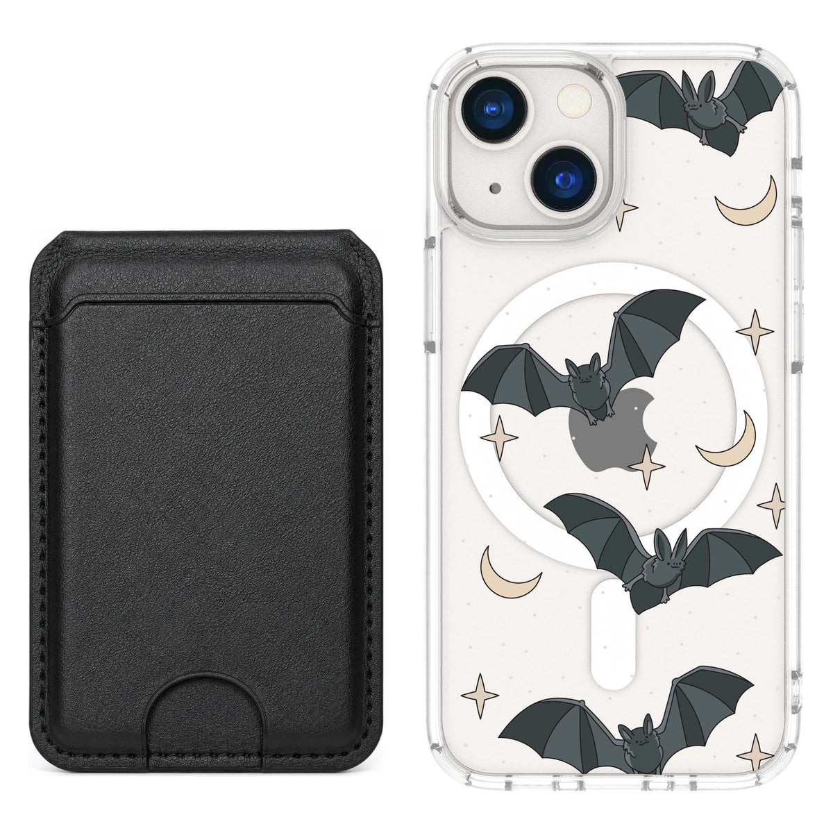 Scooch MagCase Batty Skies for iPhone 13 mini — Black MagWallet Bundle