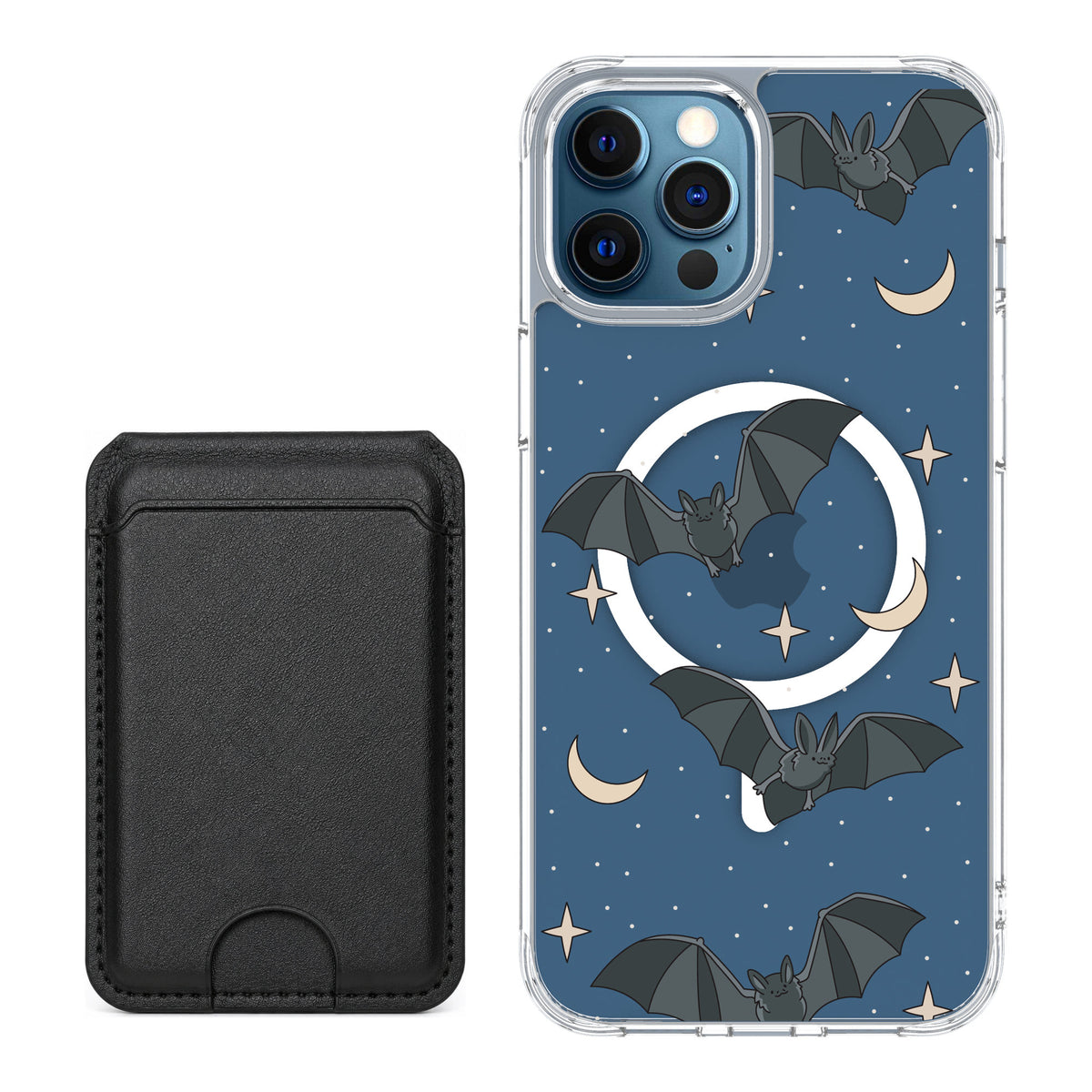 Scooch MagCase Batty Skies for iPhone 12 Pro — Black MagWallet Bundle