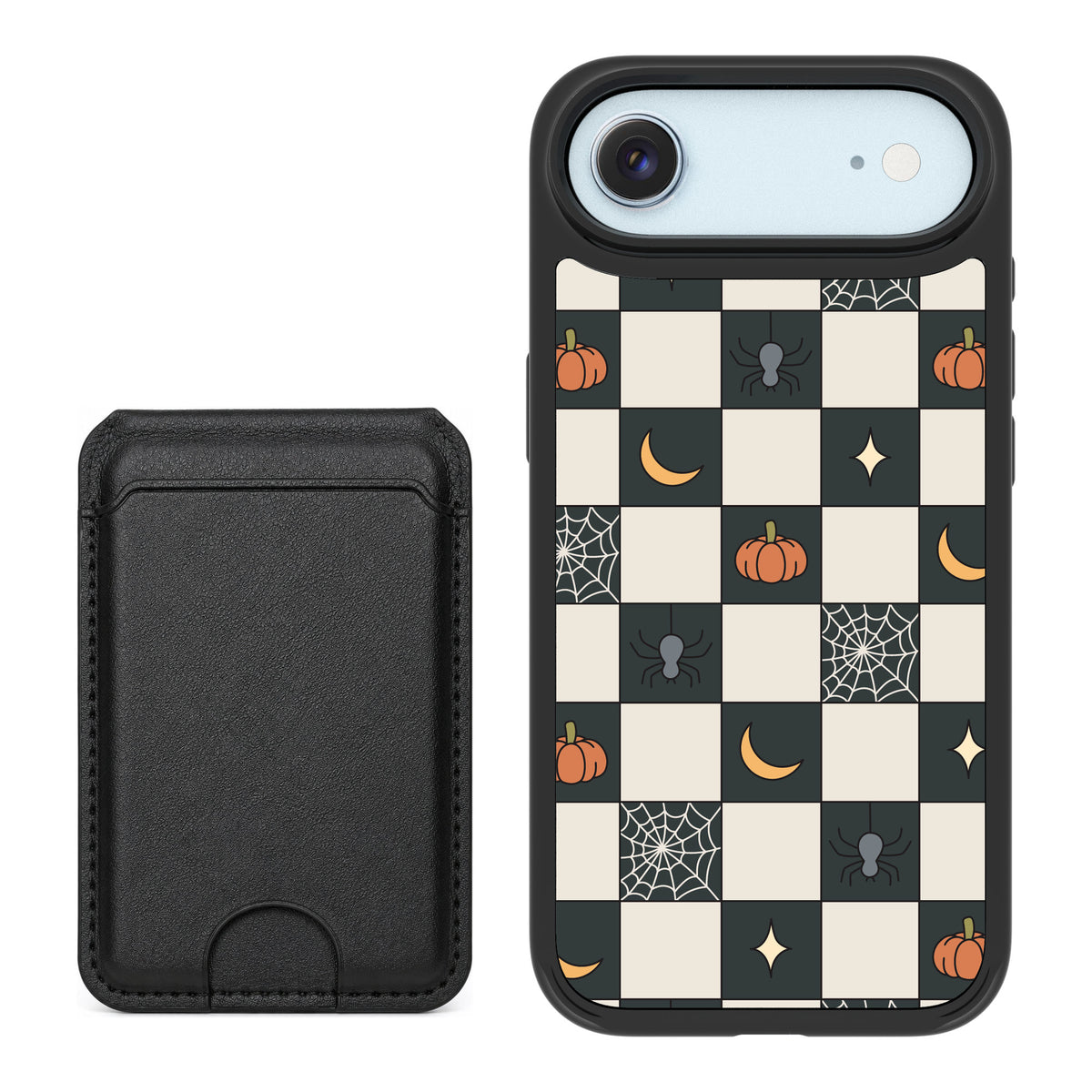 Scooch MagCase Spooky Squares for iPhone Air — Black MagWallet Bundle