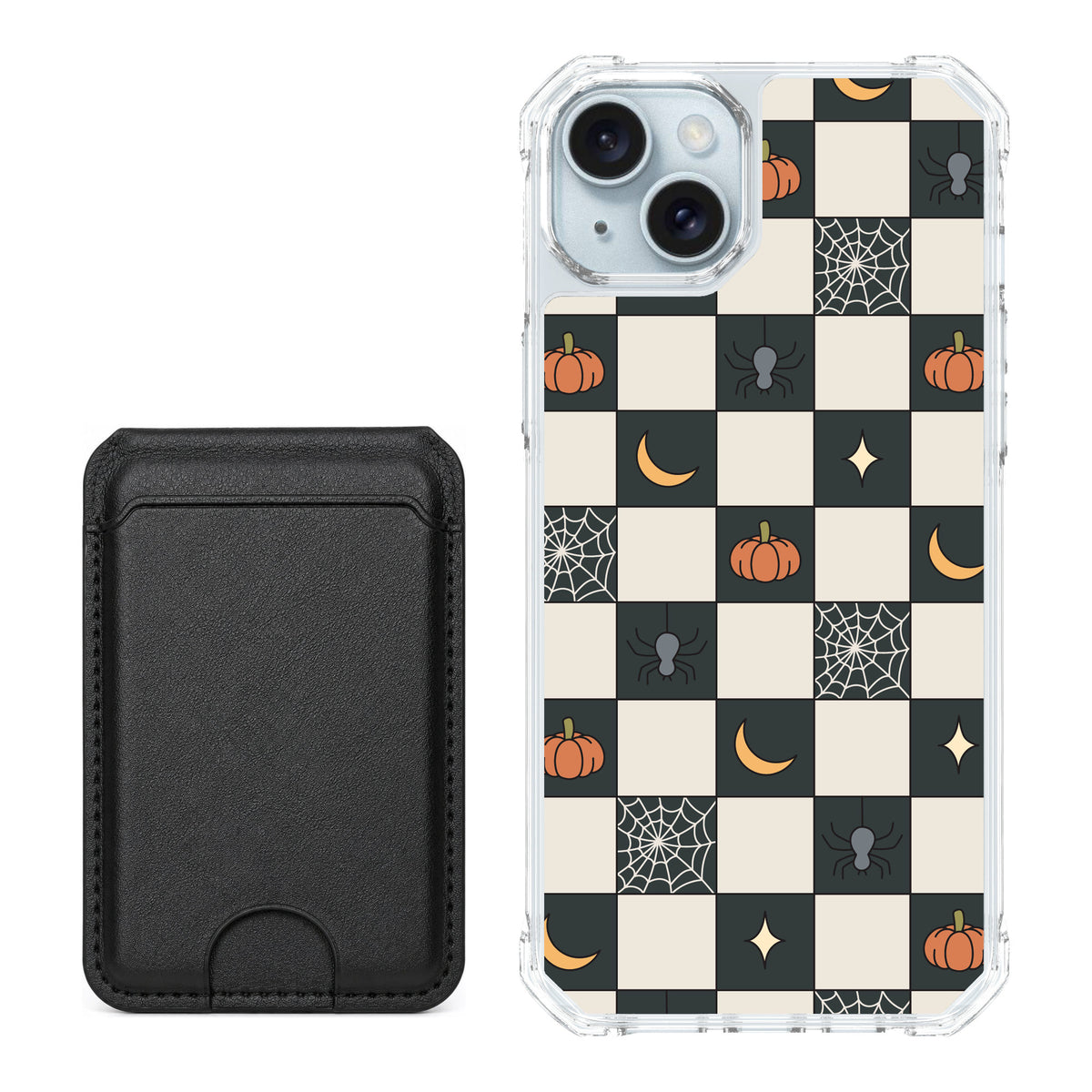 Scooch MagCase Spooky Squares for iPhone 14 Plus — Black MagWallet Bundle