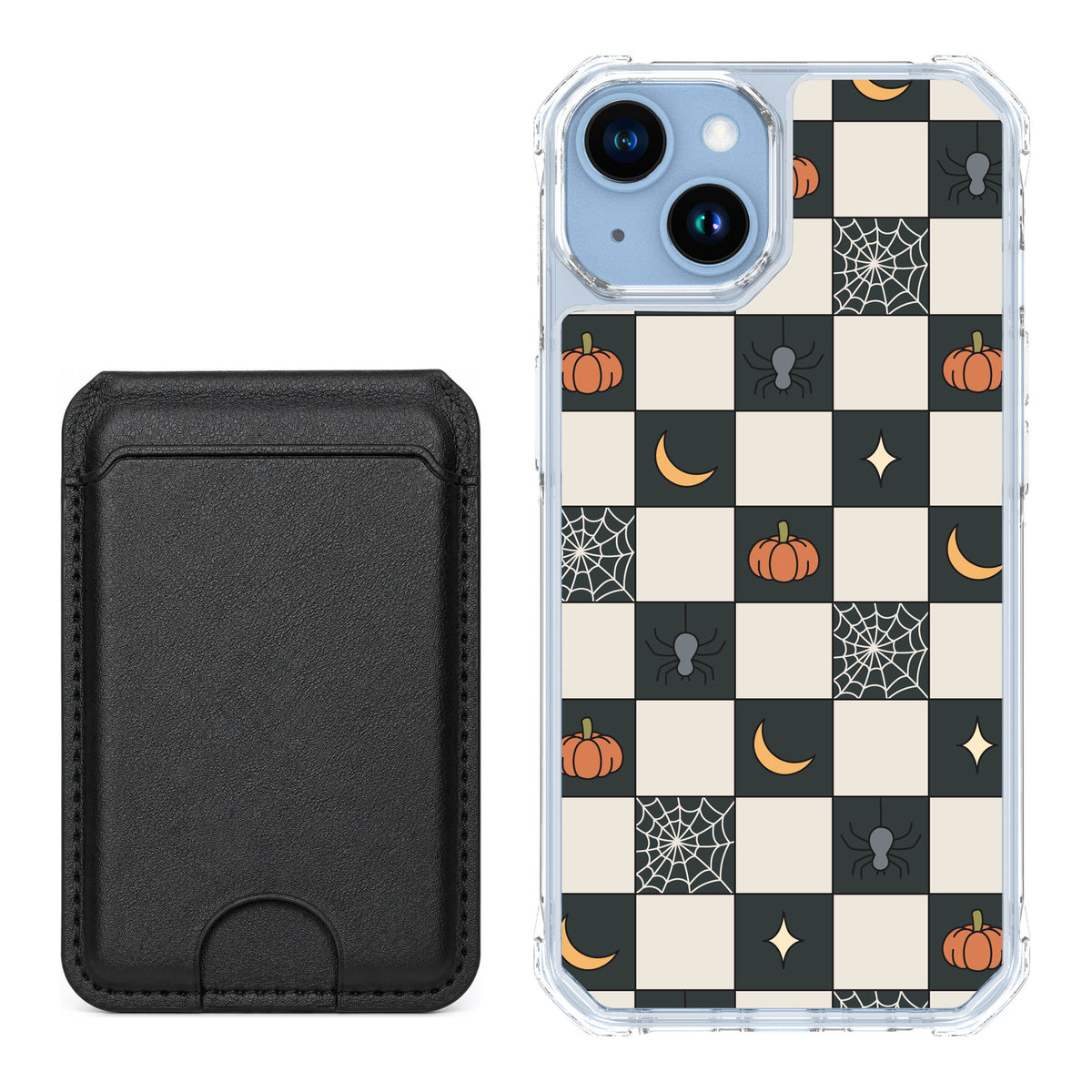 Scooch MagCase Spooky Squares for iPhone 14 — Black MagWallet Bundle