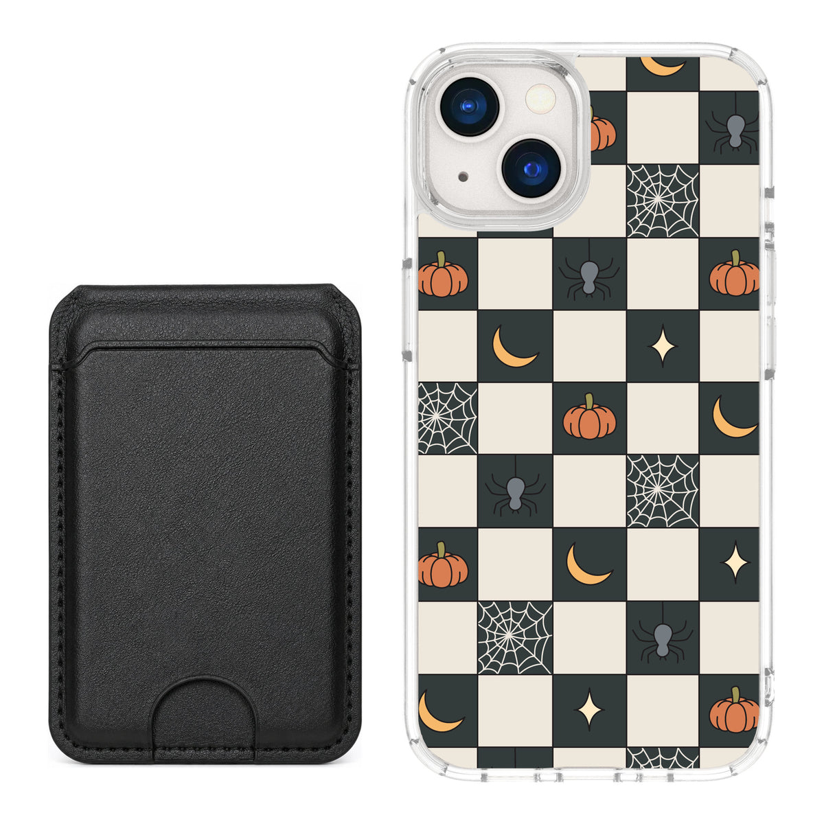 Scooch MagCase Spooky Squares for iPhone 13 — Black MagWallet Bundle