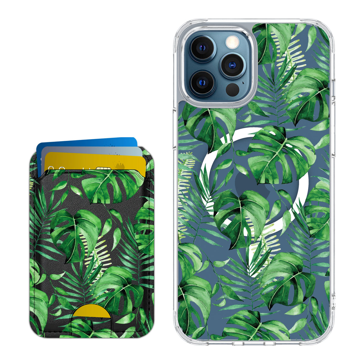 Scooch MagCase Monstera for iPhone 12 Pro — Matching MagWallet Bundle