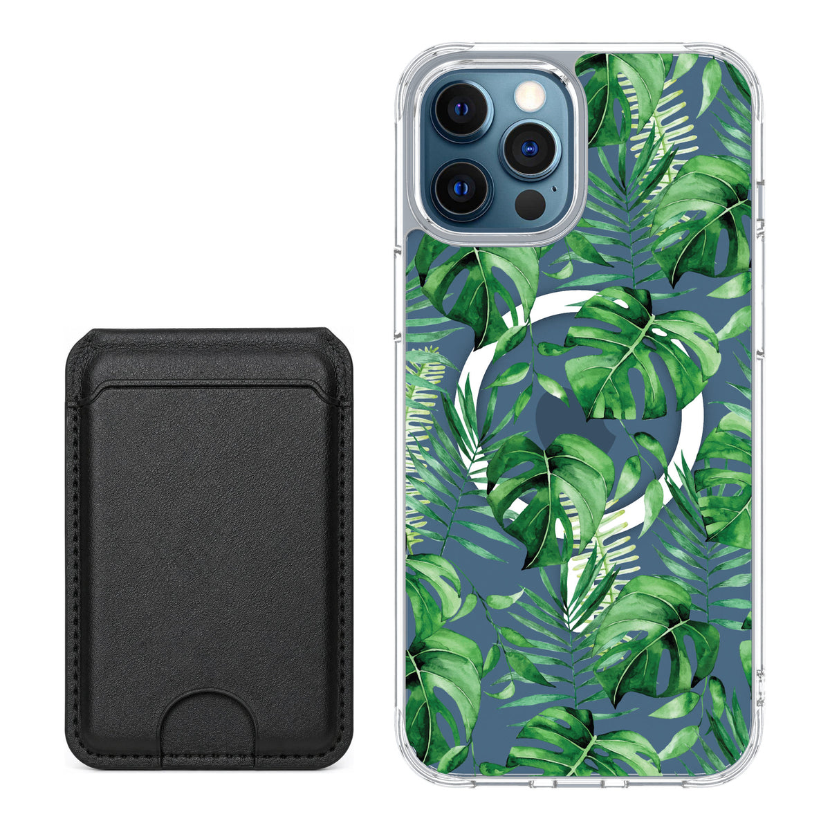 Scooch MagCase Monstera for iPhone 12 Pro — Black MagWallet Bundle
