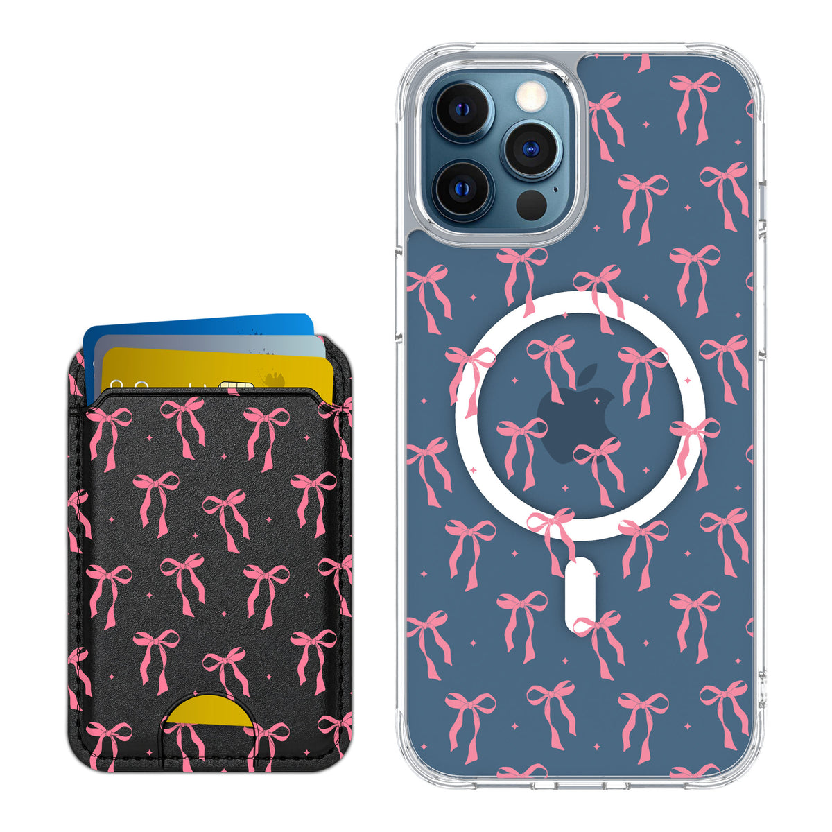 Scooch MagCase Pink Bows for iPhone 12 Pro — Matching MagWallet Bundle