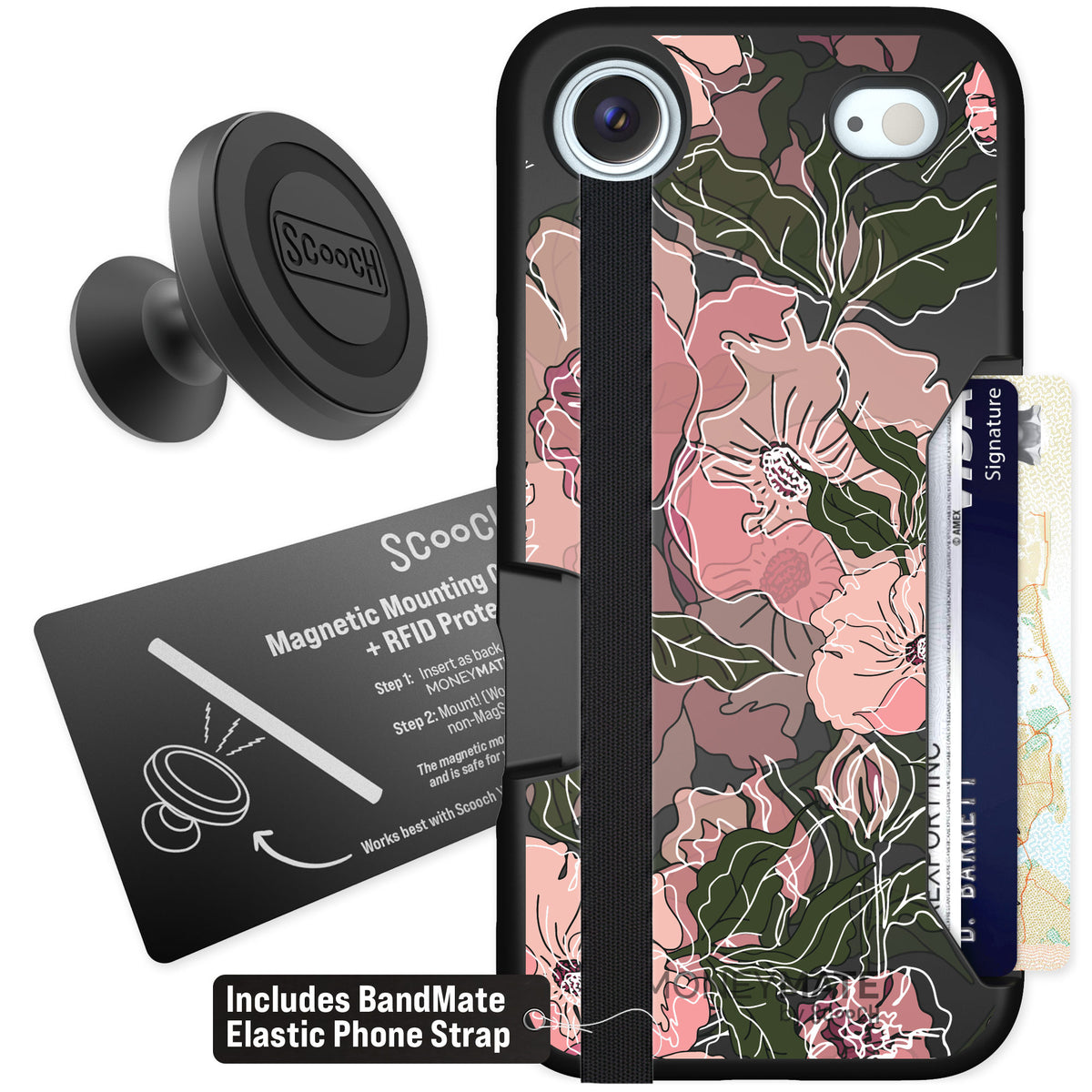 Scooch Moneymate Blush Botanical for iPhone Air — Starter Bundle