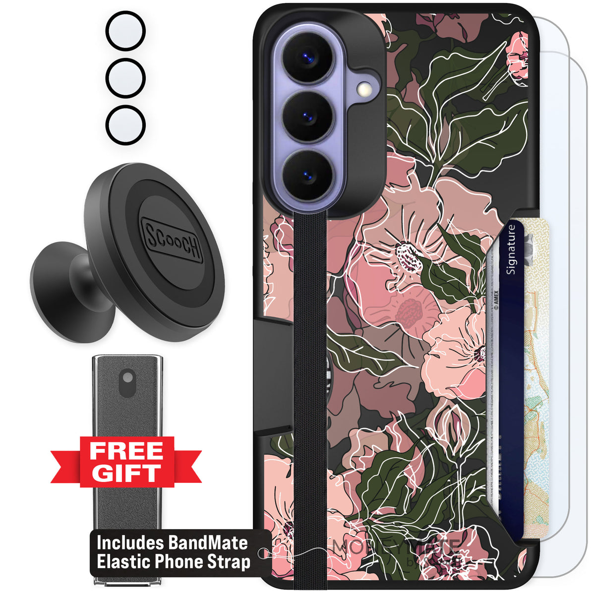 Scooch Moneymate Blush Botanical for Galaxy S26+ — Defender Bundle