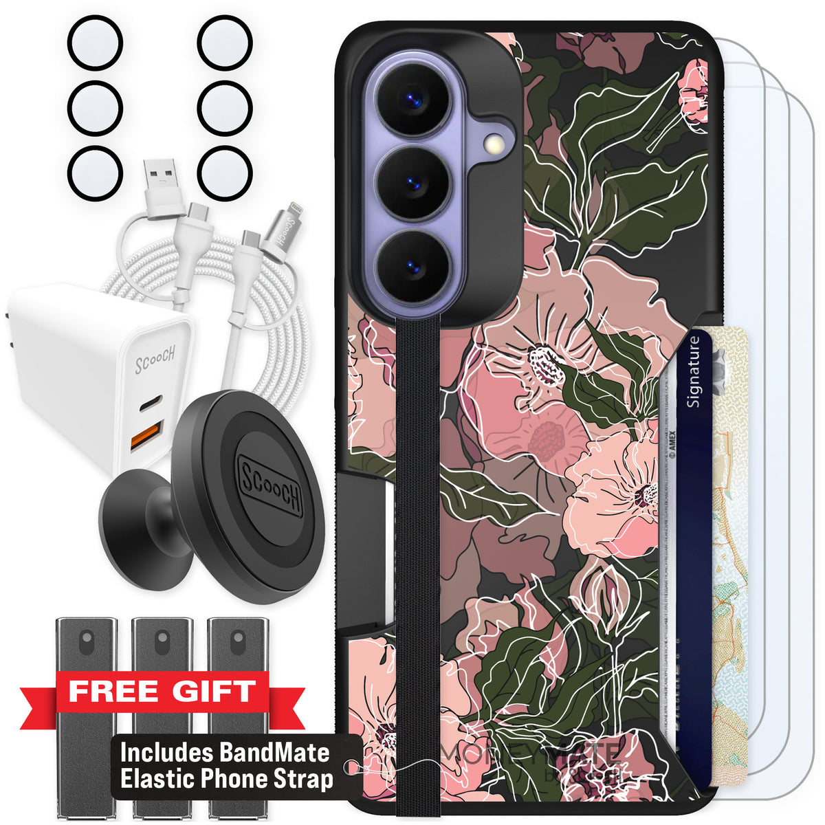 Scooch Moneymate Blush Botanical for Galaxy S26 — Ultimate Bundle