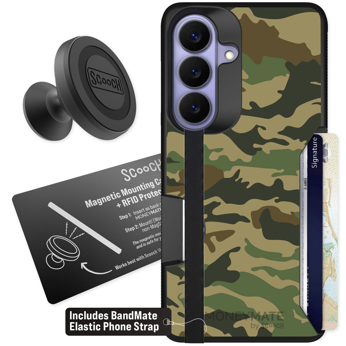 Scooch Moneymate Classic Camo for Galaxy S26 — Starter Bundle