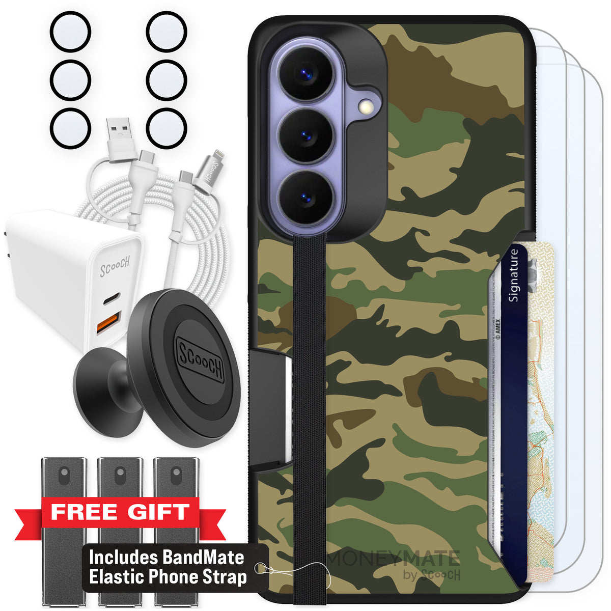 Scooch Moneymate Classic Camo for Galaxy S26 — Ultimate Bundle