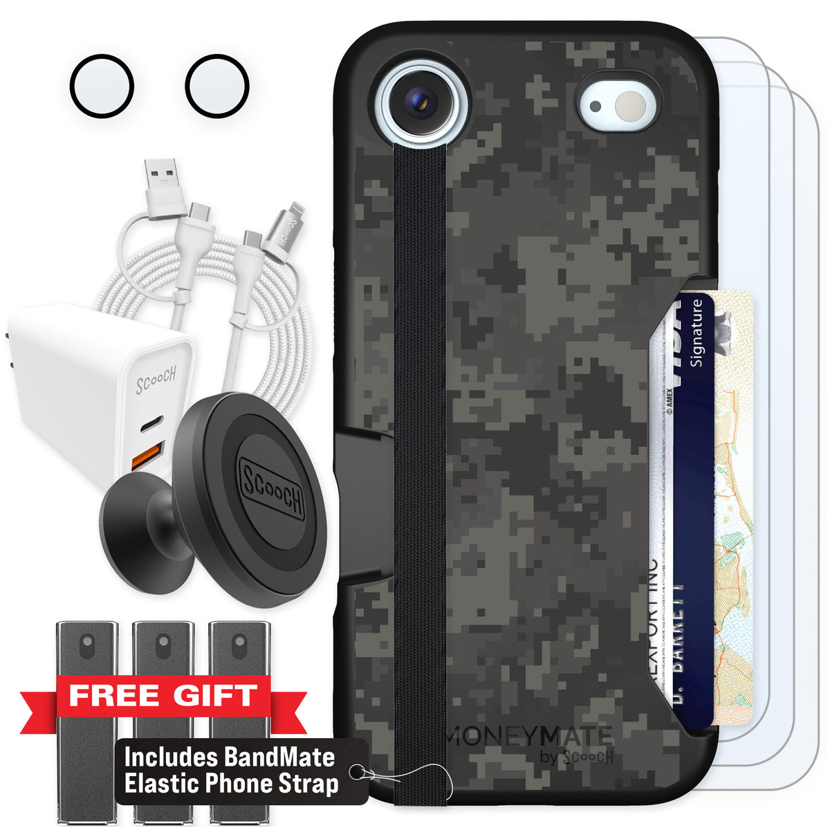 Scooch Moneymate Digi Camo for iPhone Air — Ultimate Bundle