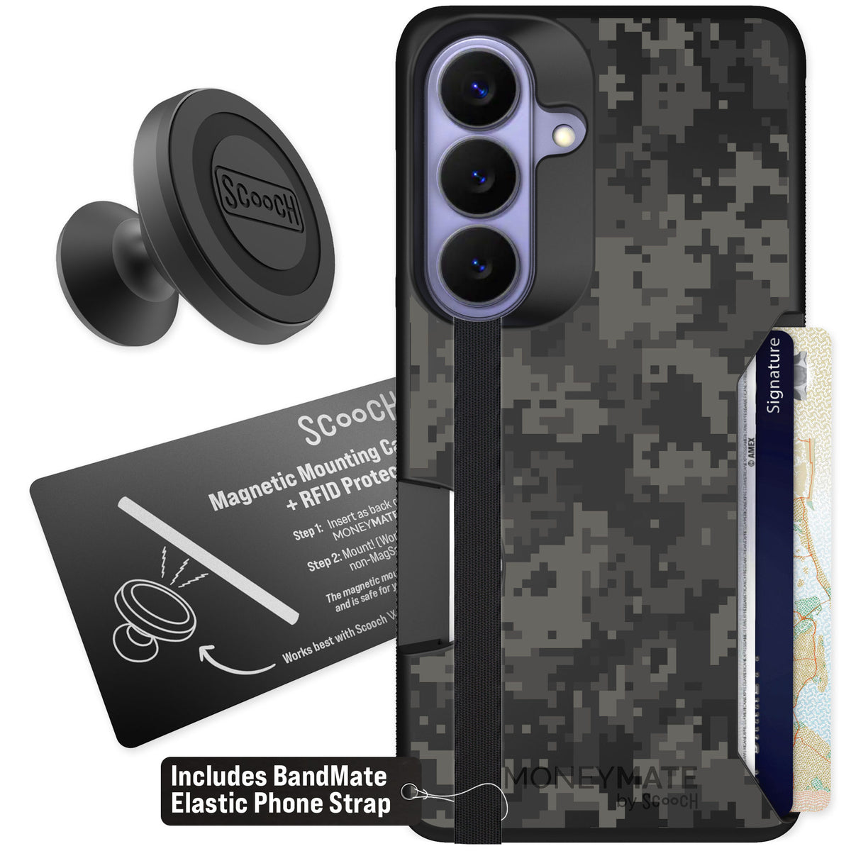 Scooch Moneymate Digi Camo for Galaxy S26 — Starter Bundle