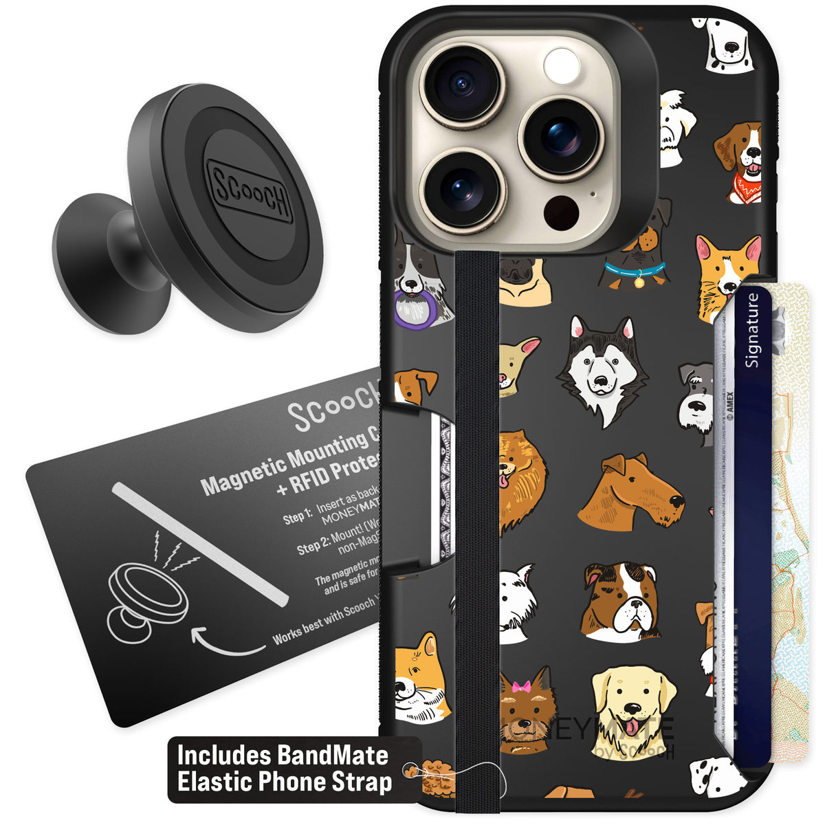 Scooch Moneymate Dog Squad for iPhone 15 Pro — Starter Bundle