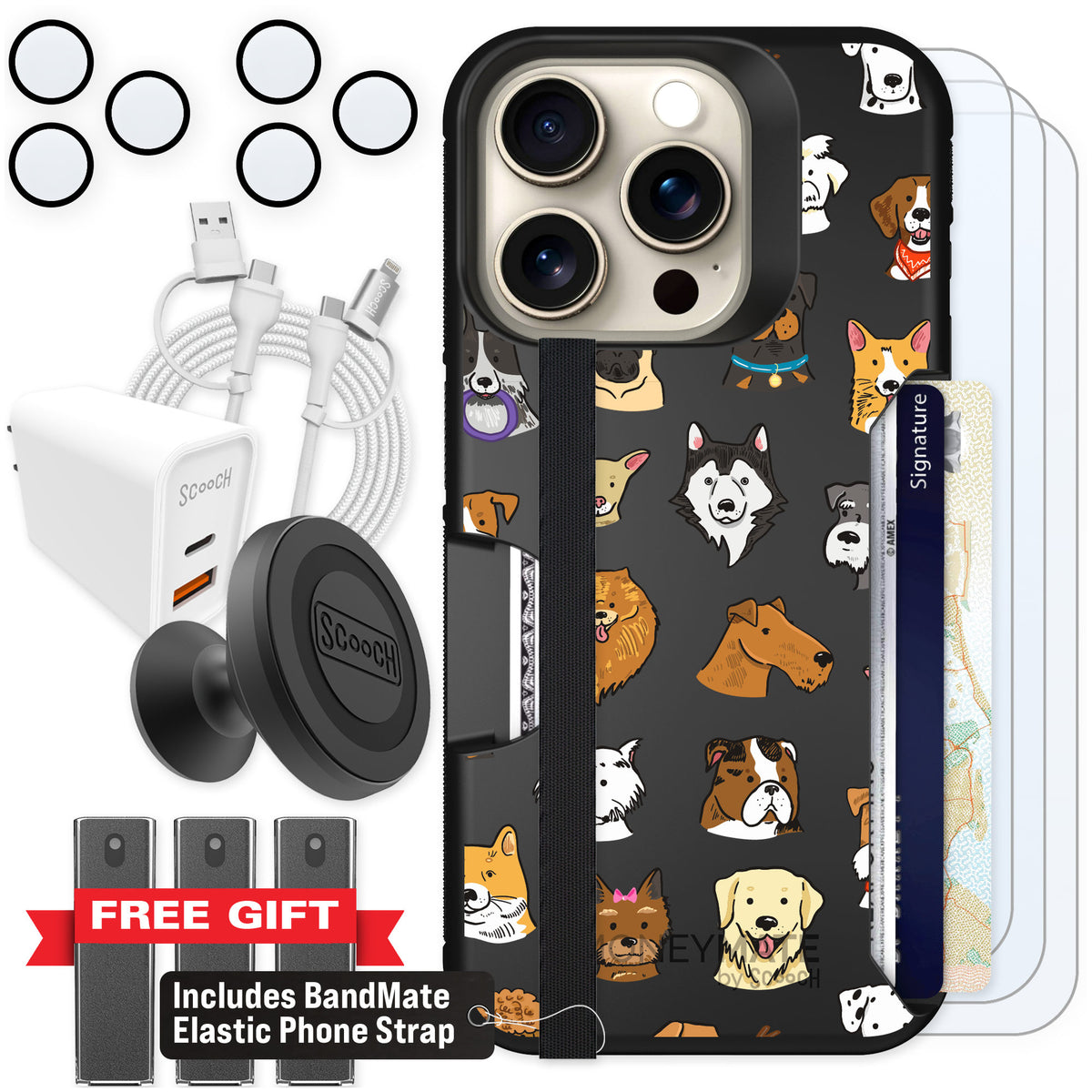 Scooch Moneymate Dog Squad for iPhone 15 Pro — Ultimate Bundle