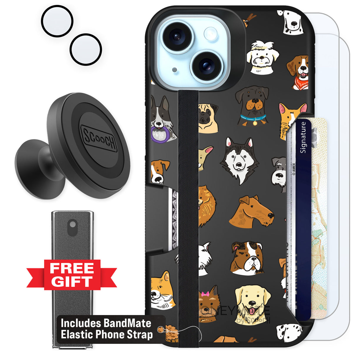 Scooch Moneymate Dog Squad for iPhone 15 — Defender Bundle