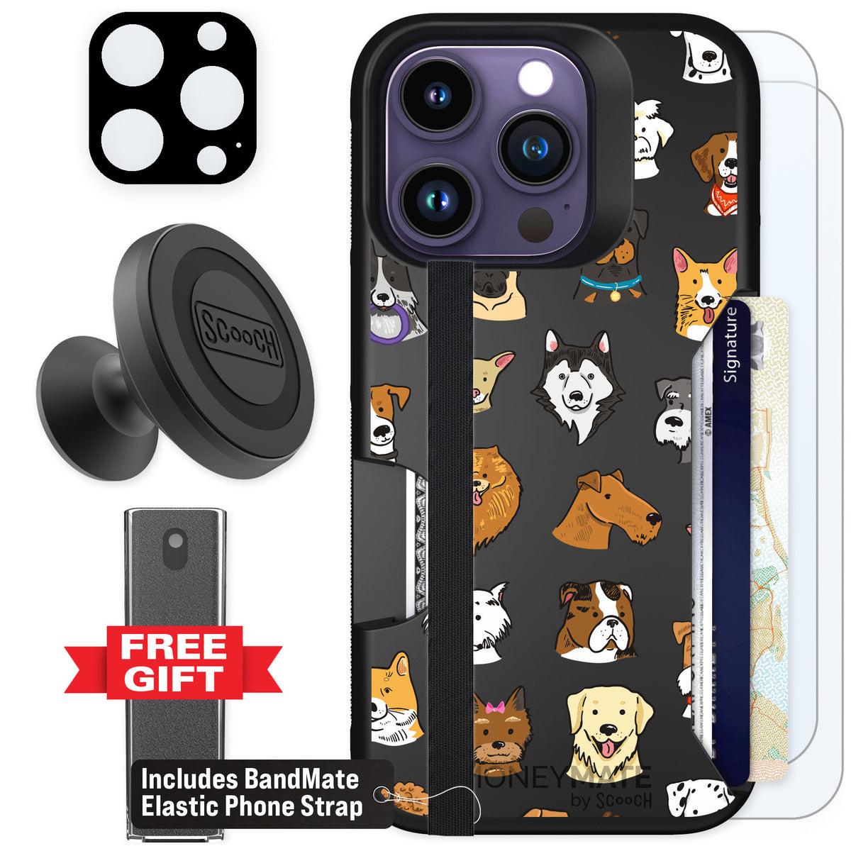 Scooch Moneymate Dog Squad for iPhone 14 Pro — Defender Bundle