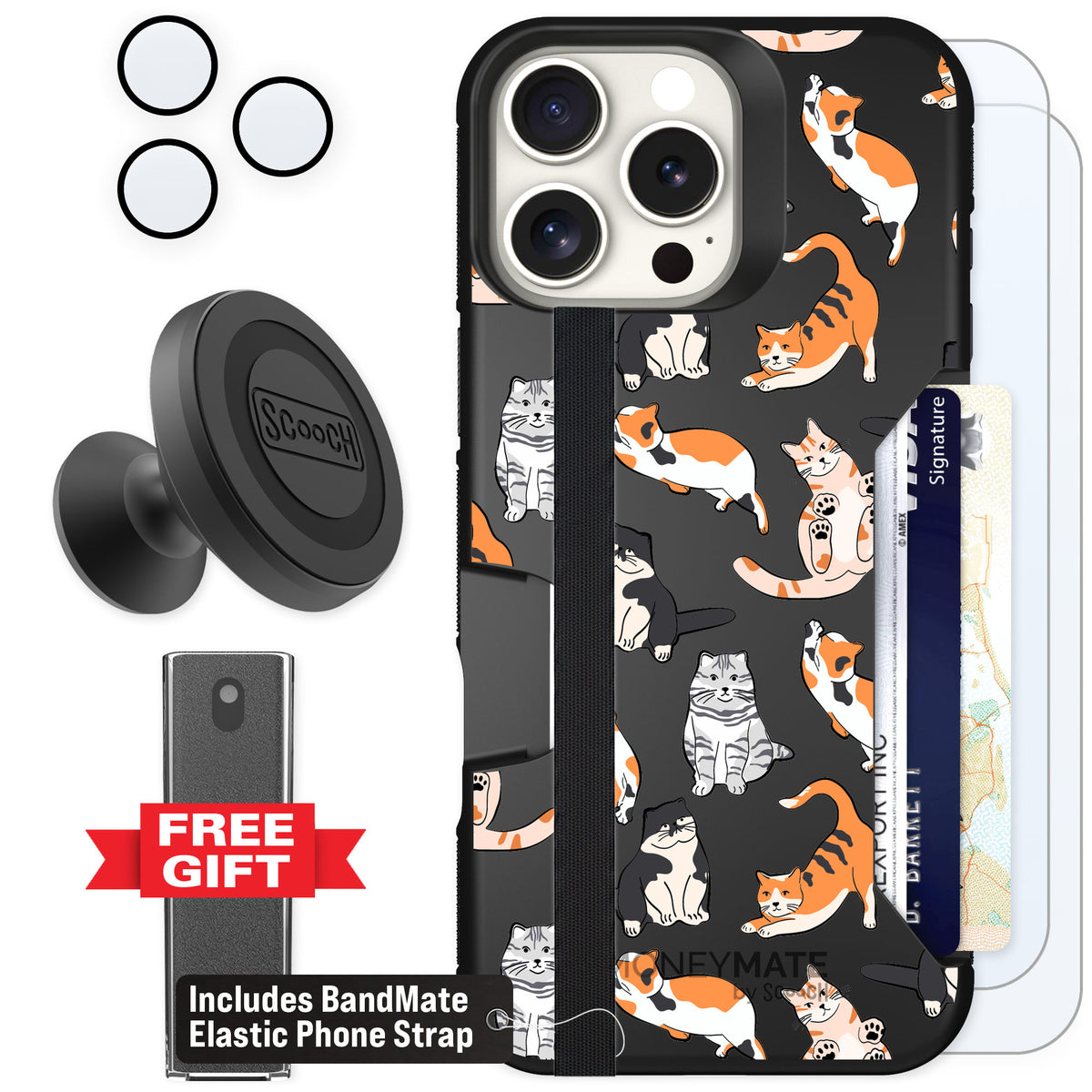 Scooch Moneymate Kitty Crew for iPhone 16 Pro Max — Defender Bundle