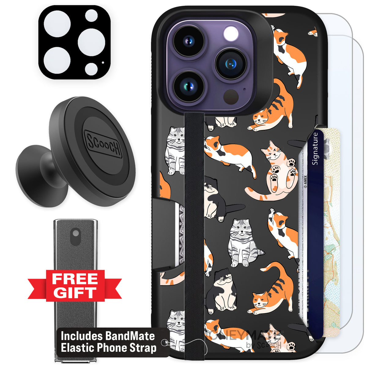 Scooch Moneymate Kitty Crew for iPhone 14 Pro — Defender Bundle