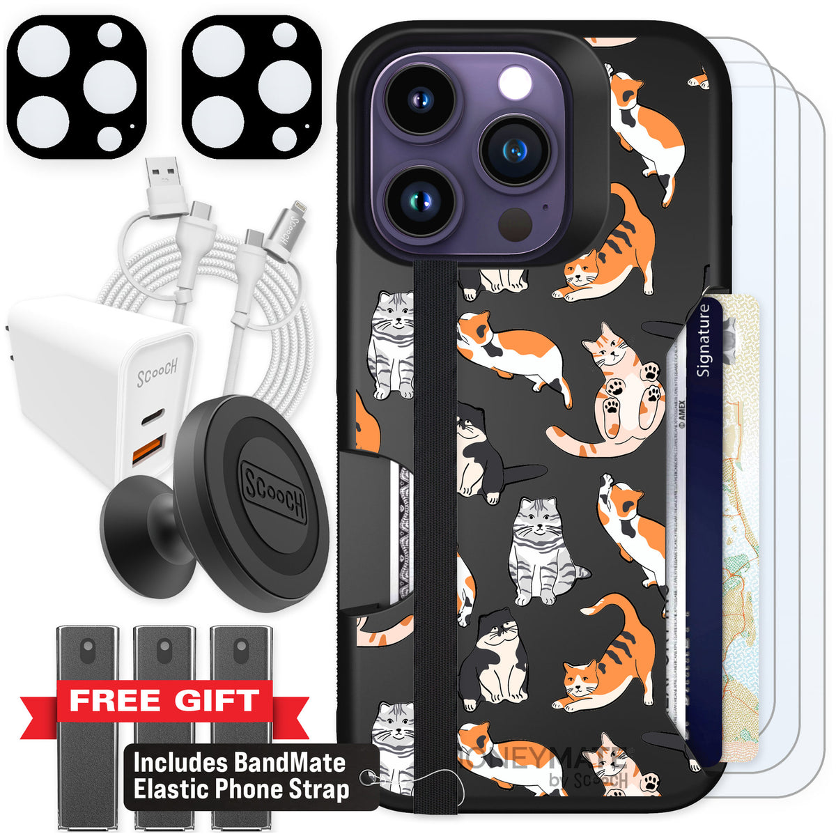 Scooch Moneymate Kitty Crew for iPhone 14 Pro — Ultimate Bundle