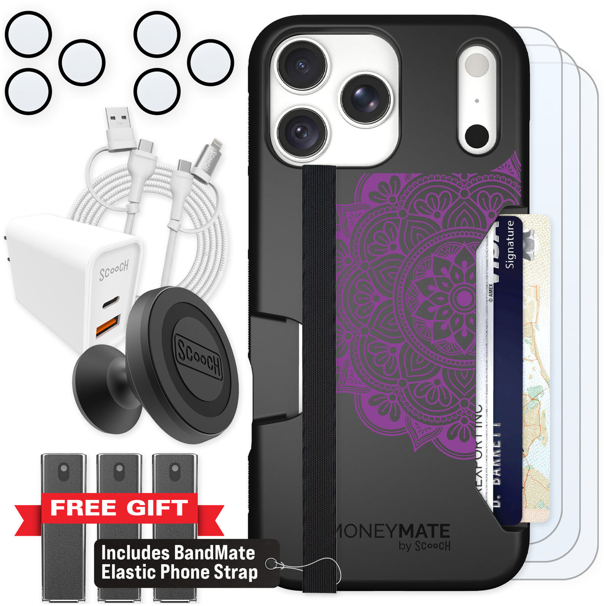 Scooch Moneymate Mandala Dreams for iPhone 18 Pro Max — Ultimate Bundle