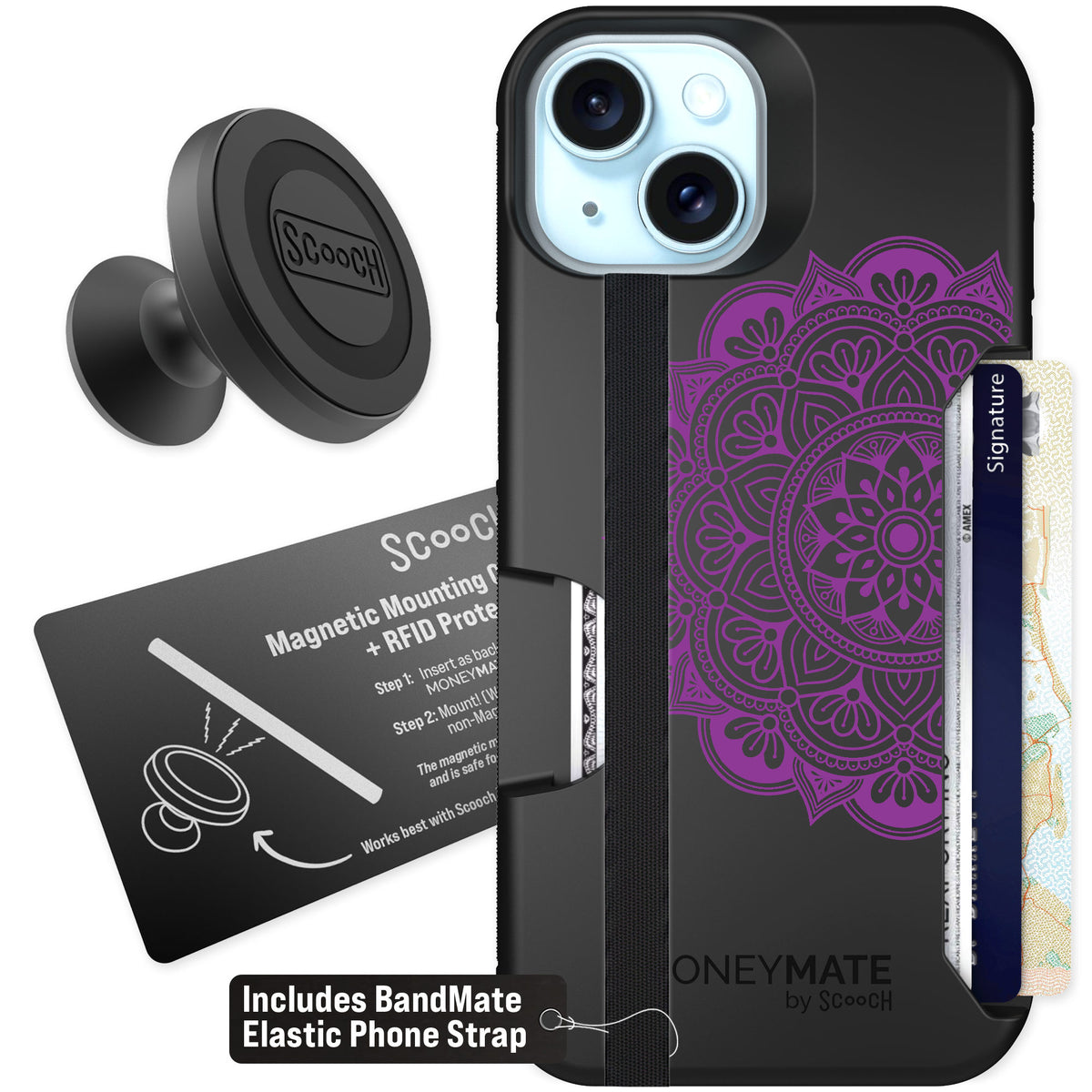 Scooch Moneymate Mandala Dreams for iPhone 15 — Starter Bundle