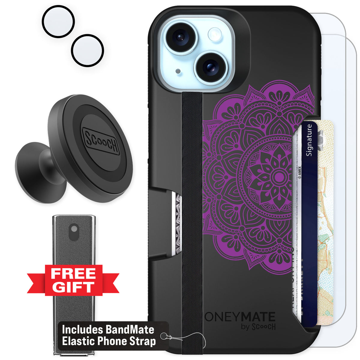Scooch Moneymate Mandala Dreams for iPhone 15 — Defender Bundle