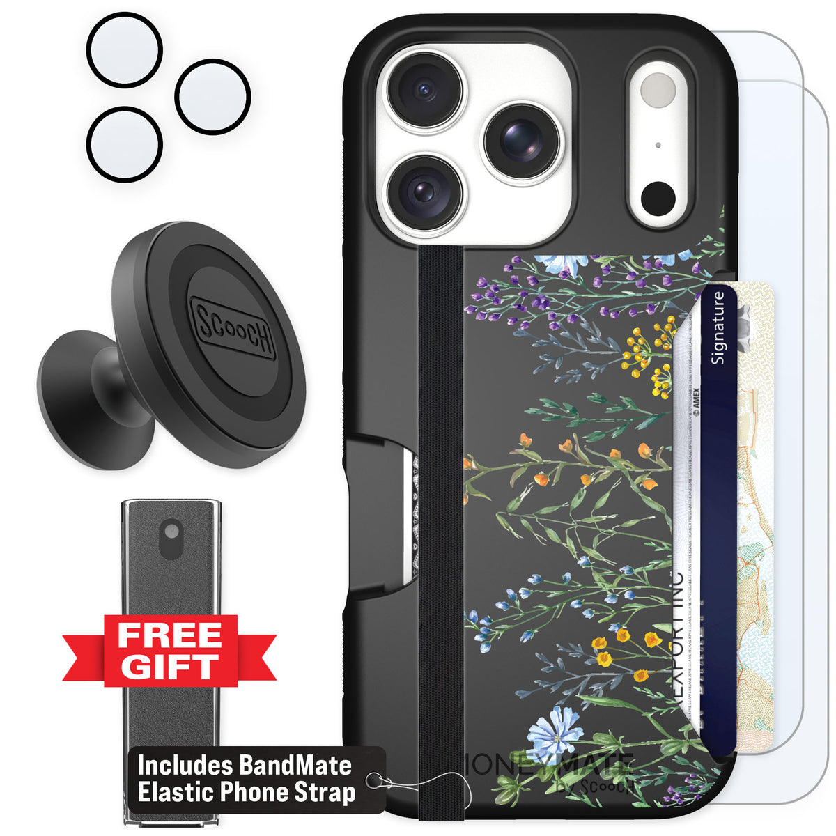 Scooch Moneymate Meadow Bloom for iPhone 18 Pro — Defender Bundle