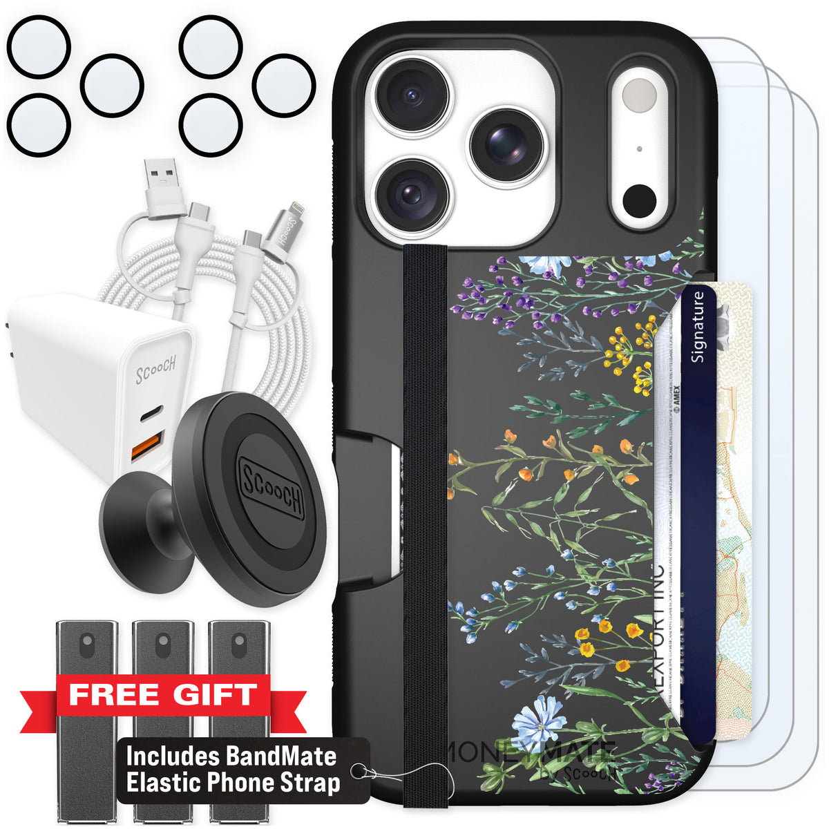 Scooch Moneymate Meadow Bloom for iPhone 18 Pro — Ultimate Bundle