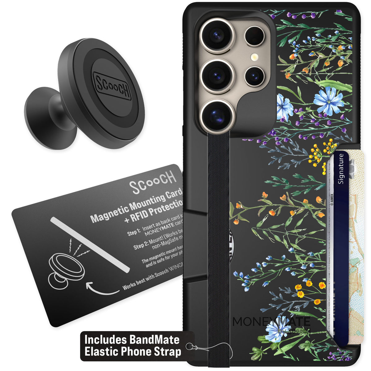 Scooch Moneymate Meadow Bloom for Galaxy S25 Ultra — Starter Bundle
