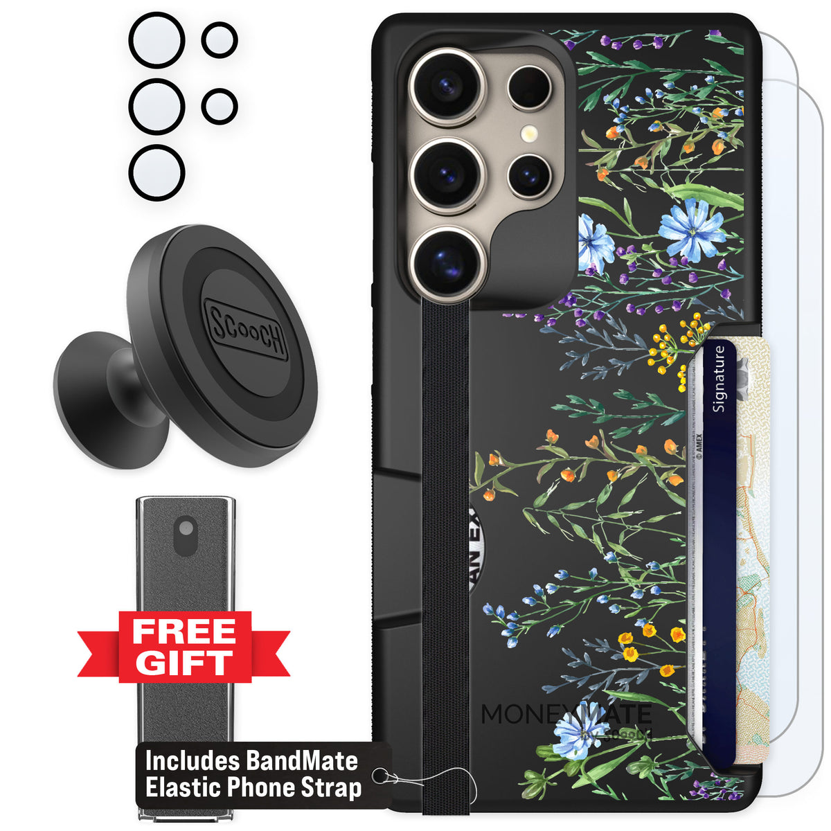 Scooch Moneymate Meadow Bloom for Galaxy S25 Ultra — Defender Bundle
