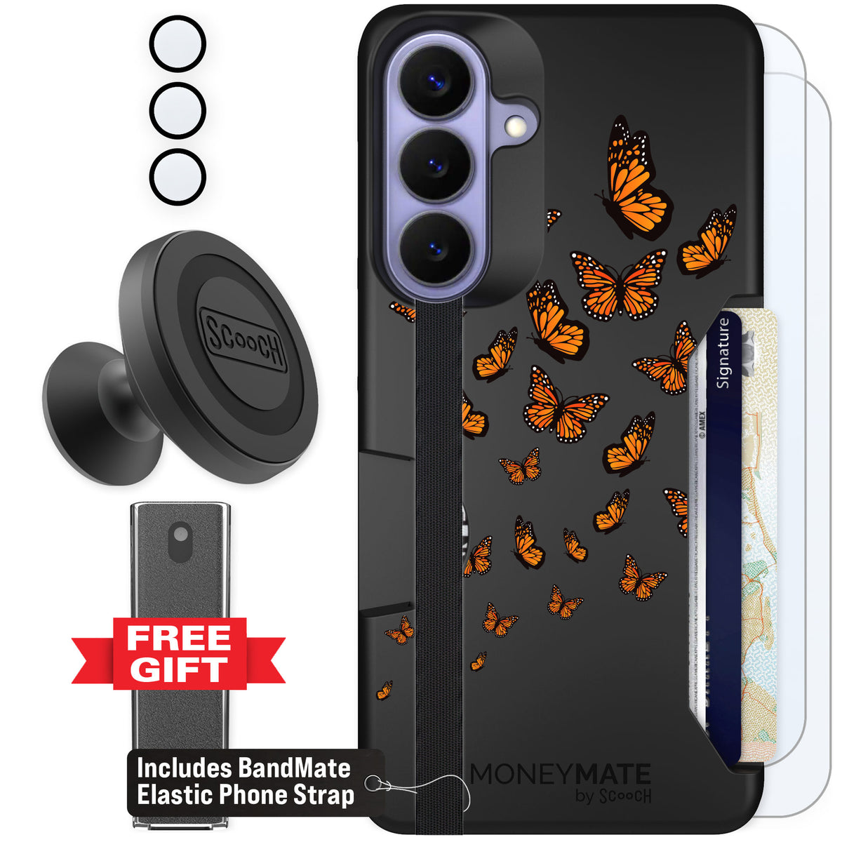 Scooch Moneymate Monarch Flight for Galaxy S26+ — Defender Bundle