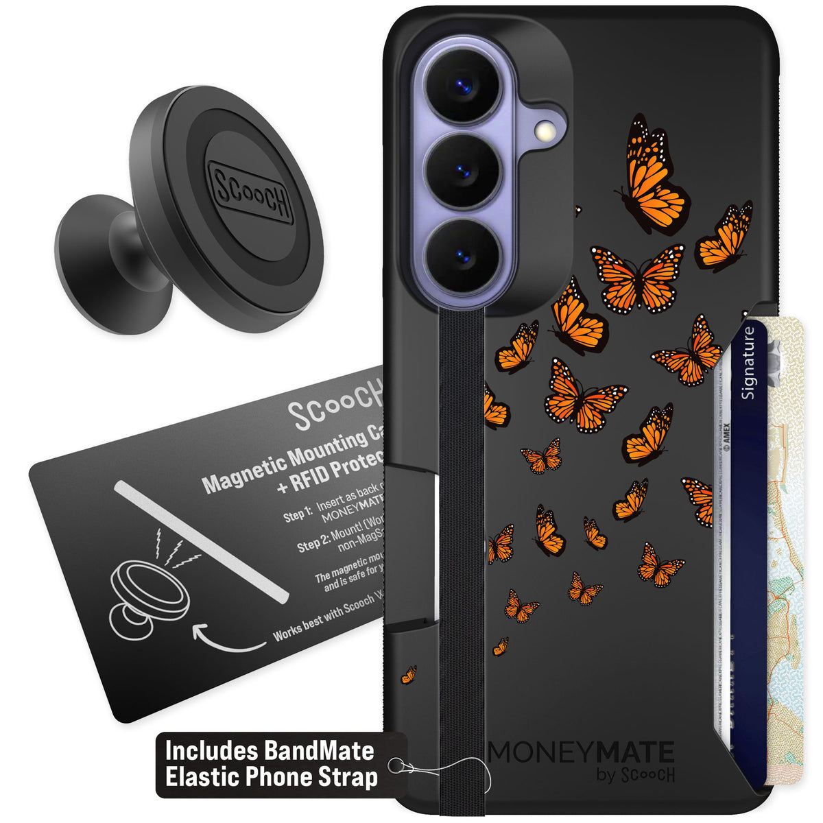 Scooch Moneymate Monarch Flight for Galaxy S26 — Starter Bundle