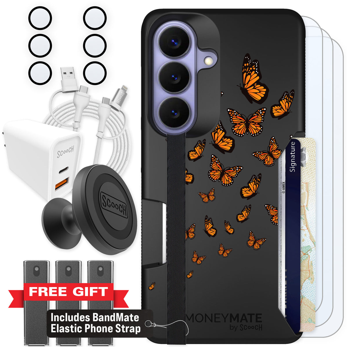 Scooch Moneymate Monarch Flight for Galaxy S26 — Ultimate Bundle