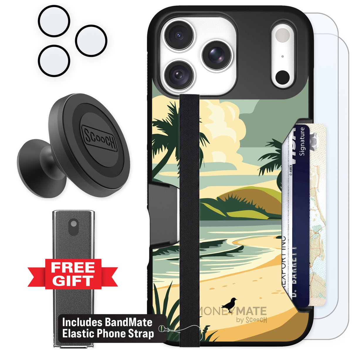 Scooch Moneymate Paradise Cove for iPhone 18 Pro Max — Defender Bundle
