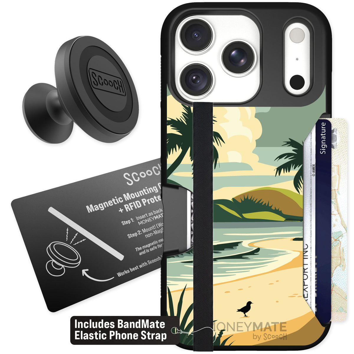 Scooch Moneymate Paradise Cove for iPhone 18 Pro — Starter Bundle
