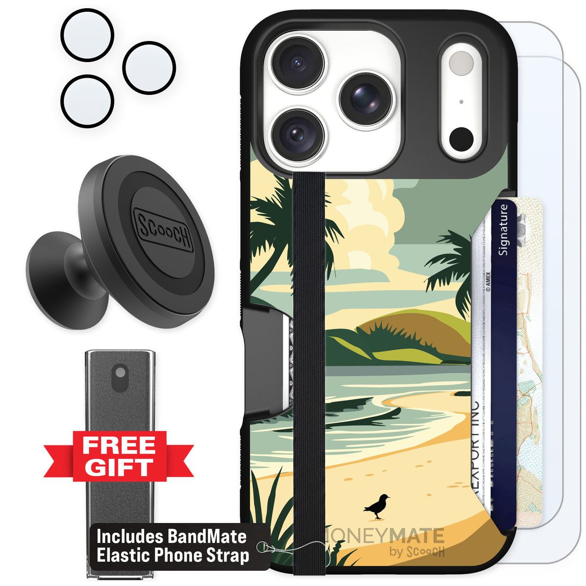Scooch Moneymate Paradise Cove for iPhone 18 Pro — Defender Bundle