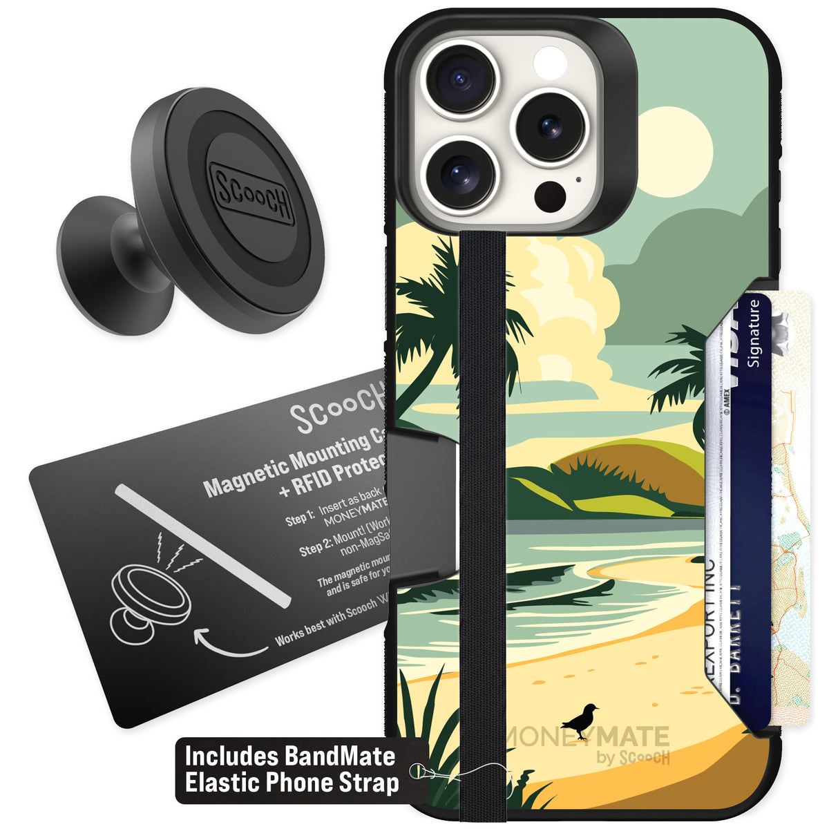 Scooch Moneymate Paradise Cove for iPhone 16 Pro Max — Starter Bundle