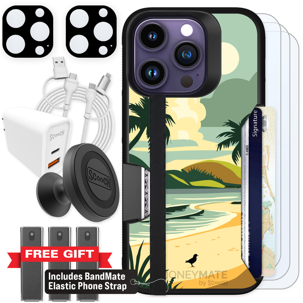 Scooch Moneymate Paradise Cove for iPhone 14 Pro — Ultimate Bundle