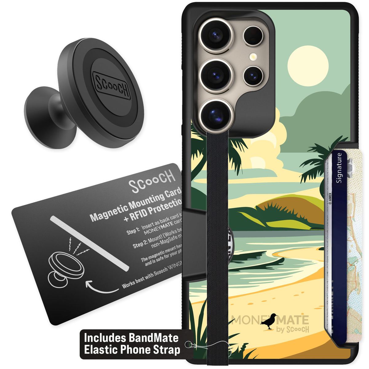 Scooch Moneymate Paradise Cove for Galaxy S25 Ultra — Starter Bundle