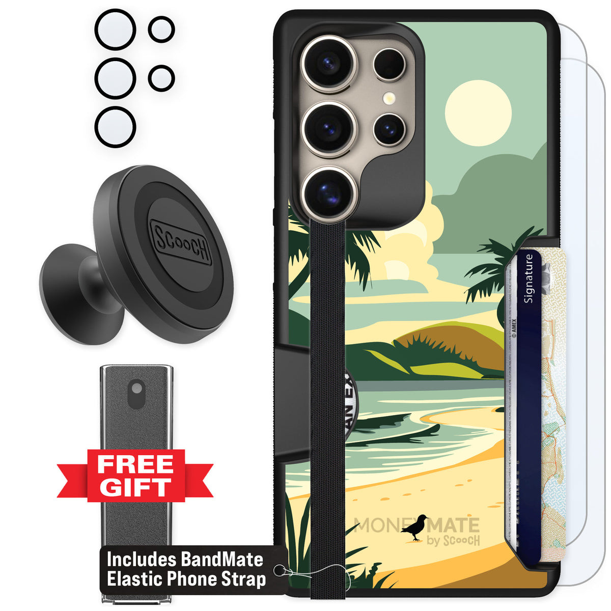 Scooch Moneymate Paradise Cove for Galaxy S25 Ultra — Defender Bundle