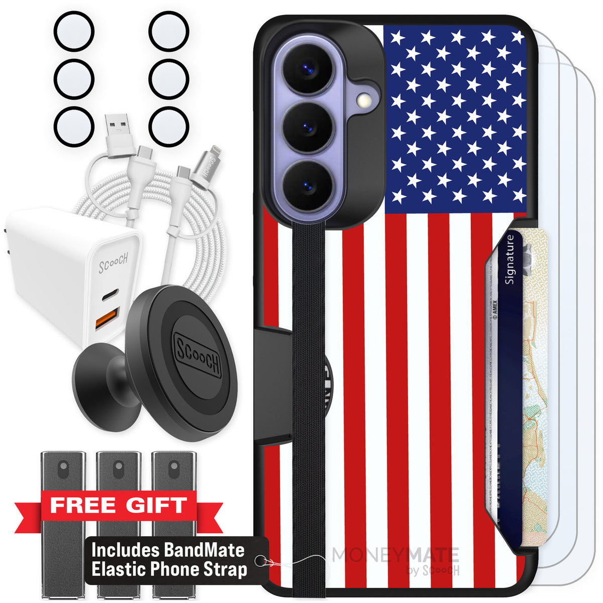 Scooch Moneymate Stars and Stripes for Galaxy S26+ — Ultimate Bundle