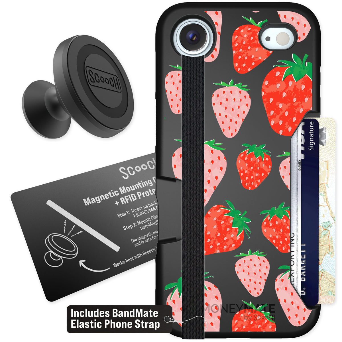 Scooch Moneymate Strawberry Fields for iPhone Air — Starter Bundle