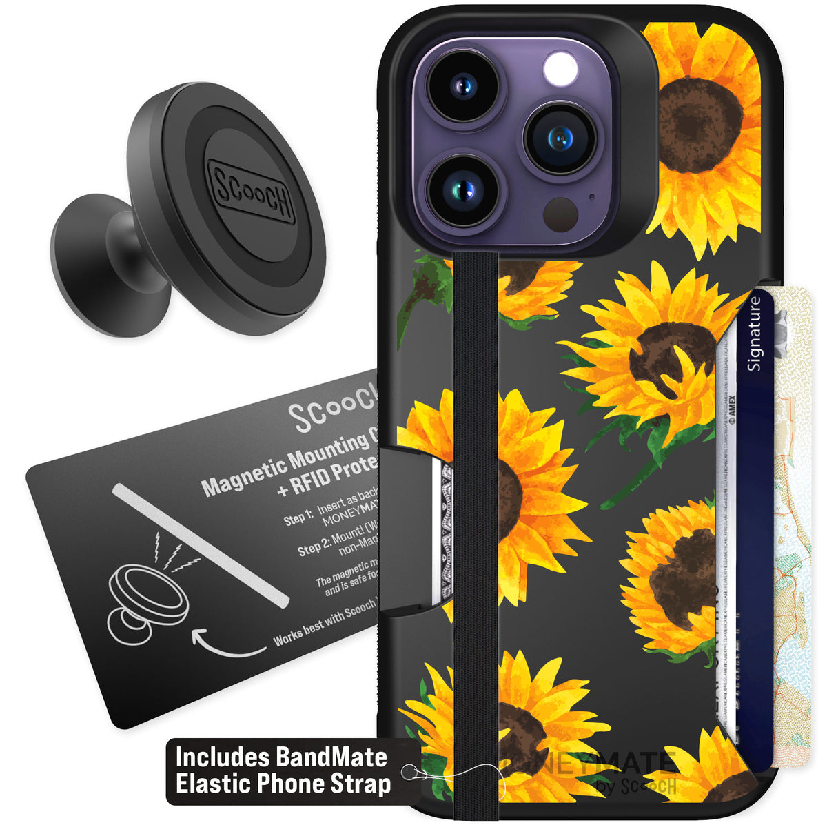 Scooch Moneymate Sunflower Frenzy for iPhone 14 Pro — Starter Bundle